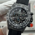 TW Factory Rolex Daytona 116500 40mm Carbon Fiber Black Canvas Strap Skeleton Dial
