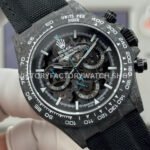 TW Factory Rolex Daytona 116500 40mm Carbon Fiber Black Canvas Strap Skeleton Dial
