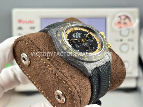 TW Factory Rolex Daytona 116500 40mm Carbon Fiber Black Canvas Strap Yellow Black Dial