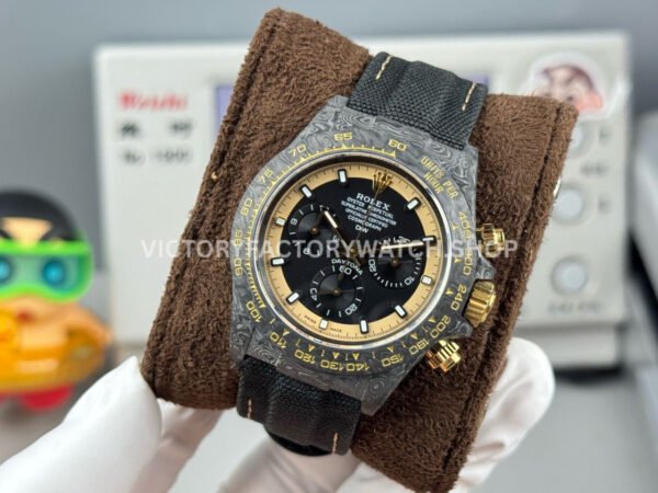 TW Factory Rolex Daytona 116500 40mm Carbon Fiber Black Canvas Strap Yellow Black Dial