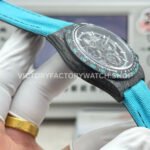 TW Factory Rolex Daytona 116500 40mm Carbon Fiber Light Blue Canvas Strap Skeleton Dial
