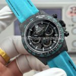 TW Factory Rolex Daytona 116500 40mm Carbon Fiber Light Blue Canvas Strap Skeleton Dial