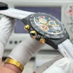 TW Factory Rolex Daytona 116500 40mm Carbon Fiber White Canvas Strap Black Dial
