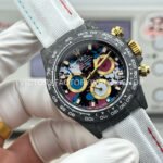 TW Factory Rolex Daytona 116500 40mm Carbon Fiber White Canvas Strap Black Dial