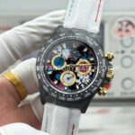 TW Factory Rolex Daytona 116500 40mm Carbon Fiber White Canvas Strap Black Dial