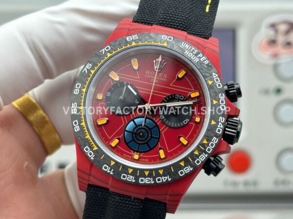 TW Factory Rolex Daytona 116500 40mm Red Carbon Fiber Black Canvas Strap Red Dial