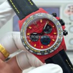 TW Factory Rolex Daytona 116500 40mm Red Carbon Fiber Black Canvas Strap Red Dial