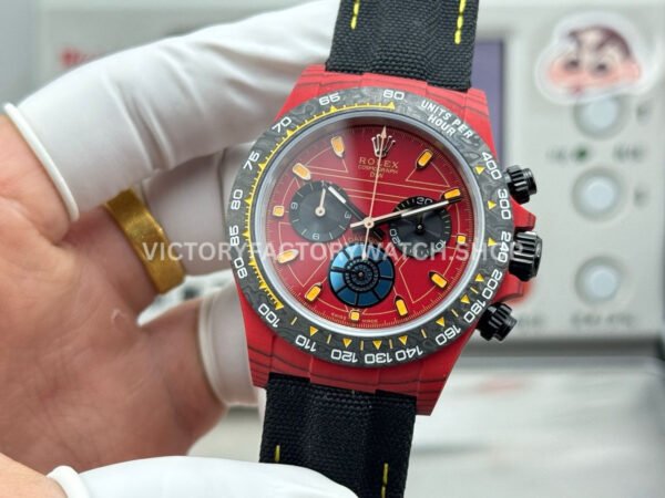 TW Factory Rolex Daytona 116500 40mm Red Carbon Fiber Black Canvas Strap Red Dial