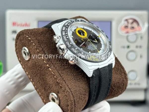 TW Factory Rolex Daytona 116500 40mm White Carbon Fiber Black Canvas Strap Black Dial
