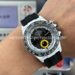 TW Factory Rolex Daytona 116500 40mm White Carbon Fiber Black Canvas Strap Black Dial