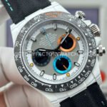 TW Factory Rolex Daytona 116500 40mm White Carbon Fiber Black Canvas Strap Grey Dial