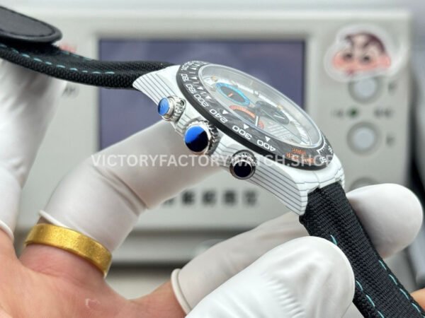 TW Factory Rolex Daytona 116500 40mm White Carbon Fiber Black Canvas Strap Grey Dial