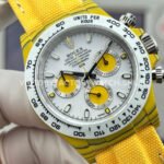 TW Factory Rolex Daytona 116500 40mm Yellow Carbon Fiber Yellow Canvas Strap White Dial