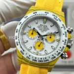 TW Factory Rolex Daytona 116500 40mm Yellow Carbon Fiber Yellow Canvas Strap White Dial
