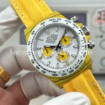 TW Factory Rolex Daytona 116500 40mm Yellow Carbon Fiber Yellow Canvas Strap White Dial