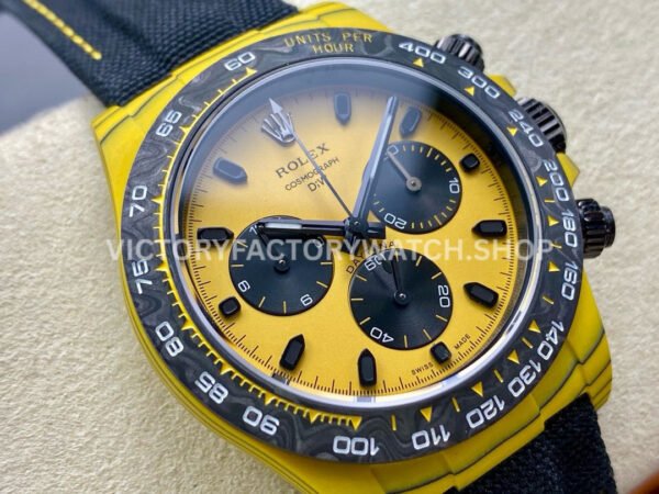 TW Factory Rolex Daytona Bumblebee 116500 Carbon Fiber Canvas Strap Yellow Dial