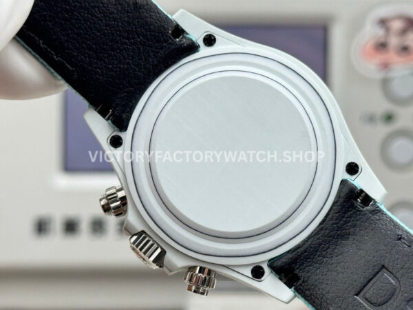 TW Factory Rolex Daytona 116500 40mm White Carbon Fiber Light Blue Canvas Strap Blue Diamond Bezel Blue Dial