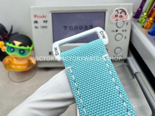 TW Factory Rolex Daytona 116500 40mm White Carbon Fiber Light Blue Canvas Strap Blue Diamond Bezel Blue Dial