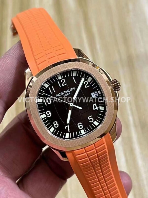 3K Factory Patek Philippe Aquanaut 5167R-001 40mm Rose Gold Orange Rubber Strap Brown Dial