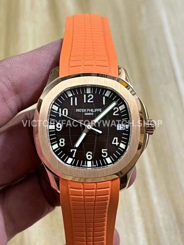 3K 5167R brown dial rose gold orange strap Aquanaut