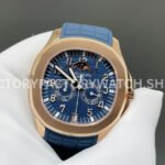 3K Factory Patek Philippe Aquanaut 5261R-001 40mm Rose Gold Blue Rubber Strap Blue Dial