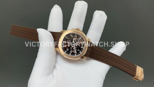 3K Factory Patek Philippe Aquanaut 5261R 40mm Rose Gold Brown Rubber Strap Brown Dial