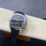 3K Factory Patek Philippe Aquanaut 5968A-0001 42mm White Gold Black Rubber Strap Arabic Nume (11) 3K Factory Patek Philippe Aquanaut 5968A-0001 42mm White Gold Black Rubber Strap Arabic Numerals Black Dial
