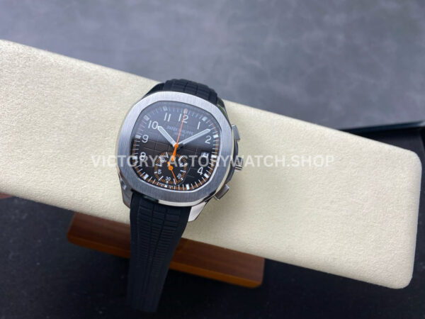 3K Factory Patek Philippe Aquanaut 5968A-0001 42mm White Gold Black Rubber Strap Arabic Nume (11) 3K Factory Patek Philippe Aquanaut 5968A-0001 42mm White Gold Black Rubber Strap Arabic Numerals Black Dial