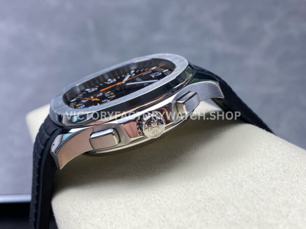 3K Factory Patek Philippe Aquanaut 5968A-0001 42mm White Gold Black Rubber Strap Arabic Nume (14) 3K Factory Patek Philippe Aquanaut 5968A-0001 42mm White Gold Black Rubber Strap Arabic Numerals Black Dial