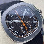 3K Factory Patek Philippe Aquanaut 5968A-0001 42mm White Gold Black Rubber Strap Arabic Nume (3) 3K Factory Patek Philippe Aquanaut 5968A-0001 42mm White Gold Black Rubber Strap Arabic Numerals Black Dial