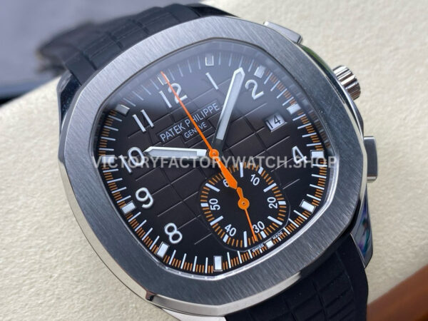 3K Factory Patek Philippe Aquanaut 5968A-0001 42mm White Gold Black Rubber Strap Arabic Nume (3) 3K Factory Patek Philippe Aquanaut 5968A-0001 42mm White Gold Black Rubber Strap Arabic Numerals Black Dial