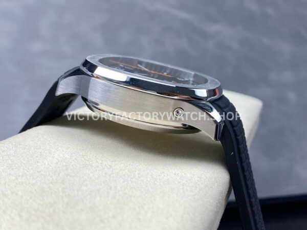3K Factory Patek Philippe Aquanaut 5968A-0001 42mm White Gold Black Rubber Strap Arabic Nume (5) 3K Factory Patek Philippe Aquanaut 5968A-0001 42mm White Gold Black Rubber Strap Arabic Numerals Black Dial