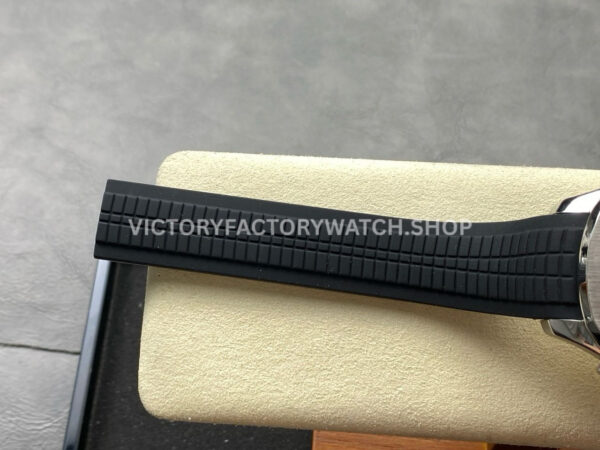 3K Factory Patek Philippe Aquanaut 5968A-0001 42mm White Gold Black Rubber Strap Arabic Nume (6) 3K Factory Patek Philippe Aquanaut 5968A-0001 42mm White Gold Black Rubber Strap Arabic Numerals Black Dial