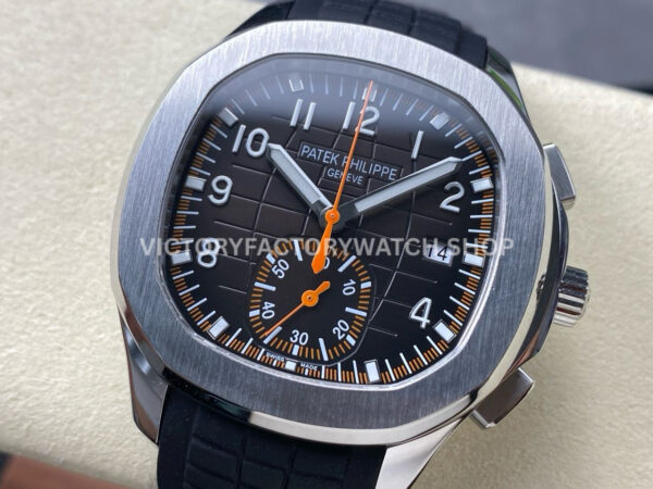 3K Factory Patek Philippe Aquanaut 5968A-0001 42mm White Gold Black Rubber Strap Arabic Nume (7) 3K Factory Patek Philippe Aquanaut 5968A-0001 42mm White Gold Black Rubber Strap Arabic Numerals Black Dial