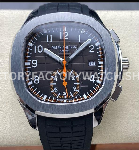 3K Factory Patek Philippe Aquanaut 5968A-0001 42mm White Gold Black Rubber Strap Arabic Nume (8) 3K 5968A black dial black strap Patek Aquanaut