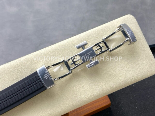 3K Factory Patek Philippe Aquanaut 5968A-0001 42mm White Gold Black Rubber Strap Arabic Nume (9) 3K Factory Patek Philippe Aquanaut 5968A-0001 42mm White Gold Black Rubber Strap Arabic Numerals Black Dial