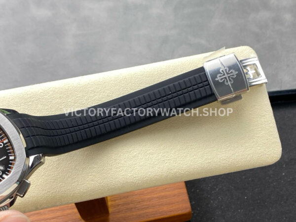 3K Factory Patek Philippe Aquanaut 5968A-0001 42mm White Gold Black Rubber Strap Arabic Numera (1) 3K Factory Patek Philippe Aquanaut 5968A-0001 42mm White Gold Black Rubber Strap Arabic Numerals Black Dial