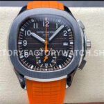 3K 5968A black dial orange strap Patek Aquanaut