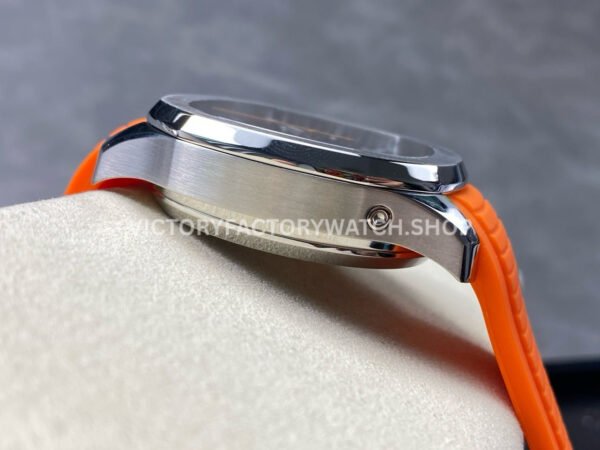 3K Factory Patek Philippe Aquanaut 5968A-001 42mm White Gold Orange Rubber Strap Arabic Numerals Black Dial