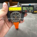 3K Factory Patek Philippe Aquanaut 5968A-001 42mm White Gold Orange Rubber Strap Arabic Numerals Black Dial