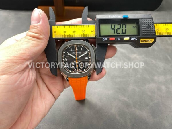 3K Factory Patek Philippe Aquanaut 5968A-001 42mm White Gold Orange Rubber Strap Arabic Numerals Black Dial