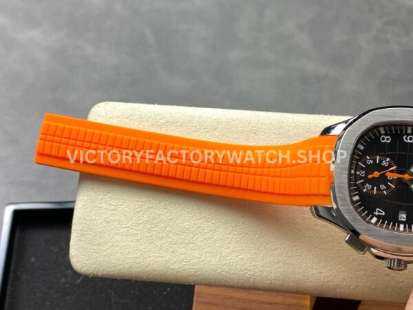 3K Factory Patek Philippe Aquanaut 5968A-001 42mm White Gold Orange Rubber Strap Arabic Numerals Black Dial