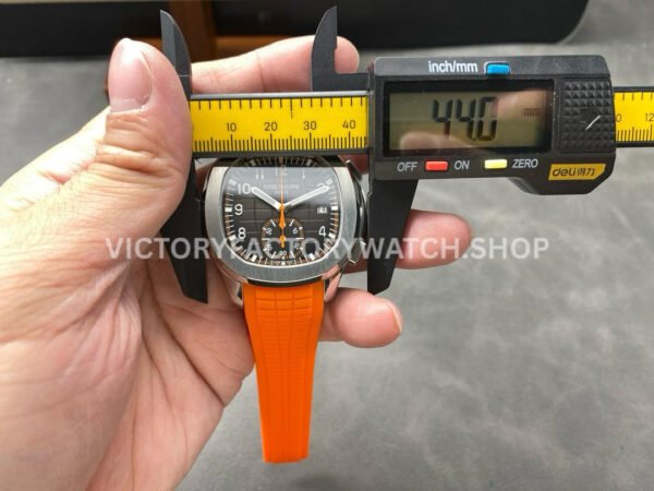 3K Factory Patek Philippe Aquanaut 5968A-001 42mm White Gold Orange Rubber Strap Arabic Numerals Black Dial