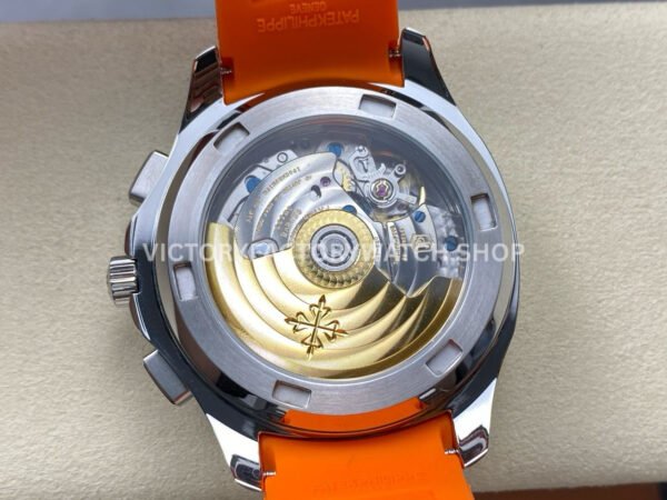3K Factory Patek Philippe Aquanaut 5968A-001 42mm White Gold Orange Rubber Strap Arabic Numerals Black Dial