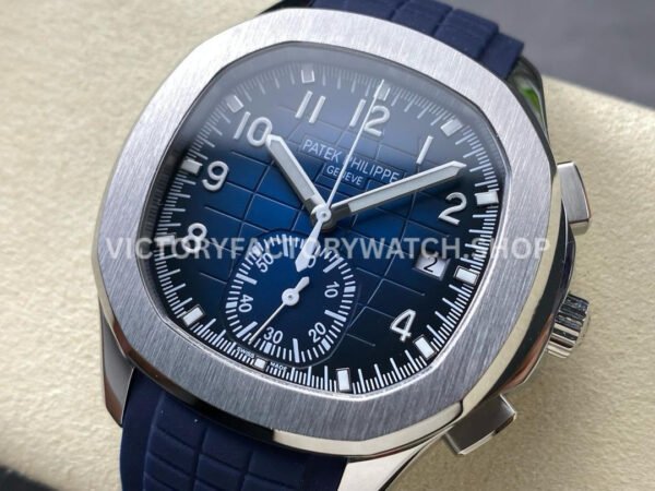 3K Factory Patek Philippe Aquanaut 5968G-001 42mm White Gold Blue Rubber Strap Arabic Numerals (6) 3K Factory Patek Philippe Aquanaut 5968G-001 42mm White Gold Blue Rubber Strap Arabic Numerals Blue Dial