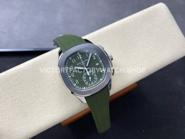 3K Factory Patek Philippe Aquanaut 5968g-010 42mm White Gold Green Rubber Strap Arabic Numerals Green Dial