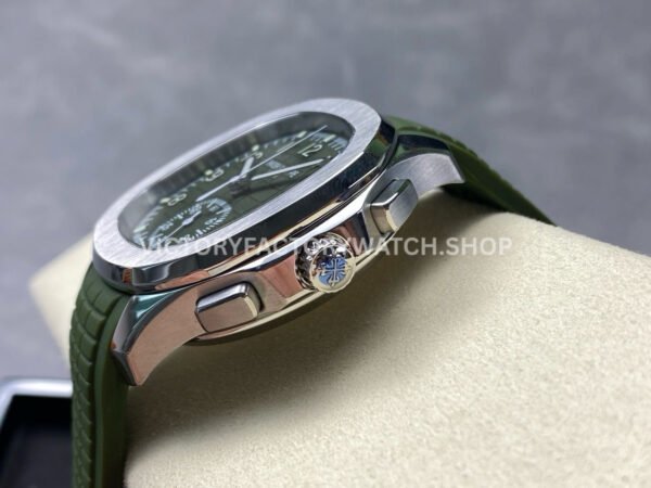 3K Factory Patek Philippe Aquanaut 5968g-010 42mm White Gold Green Rubber Strap Arabic Numerals Green Dial