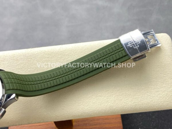 3K Factory Patek Philippe Aquanaut 5968g-010 42mm White Gold Green Rubber Strap Arabic Numerals Green Dial