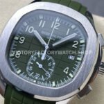 3K Factory Patek Philippe Aquanaut 5968g-010 42mm White Gold Green Rubber Strap Arabic Numerals Green Dial