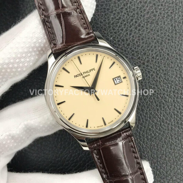 3K Factory Patek Philippe Calatrava 5227G-001 39mm White Gold Leather Strap Champagne Dial (3) 3K Factory Patek Philippe Calatrava 5227G-001 39mm White Gold Leather Strap Champagne Dial